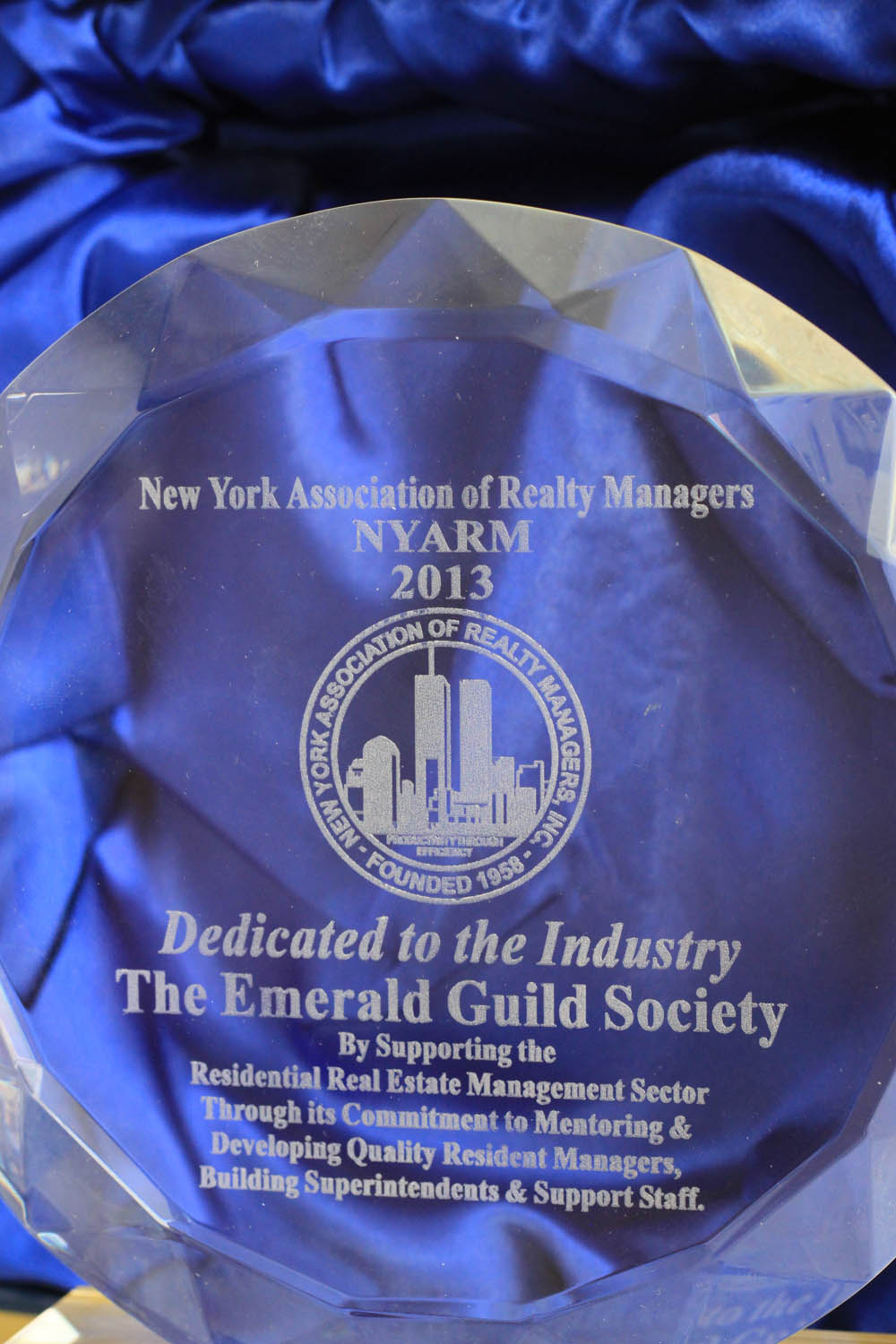 Emerald Guild Awards Received photograph 3 from 2013.